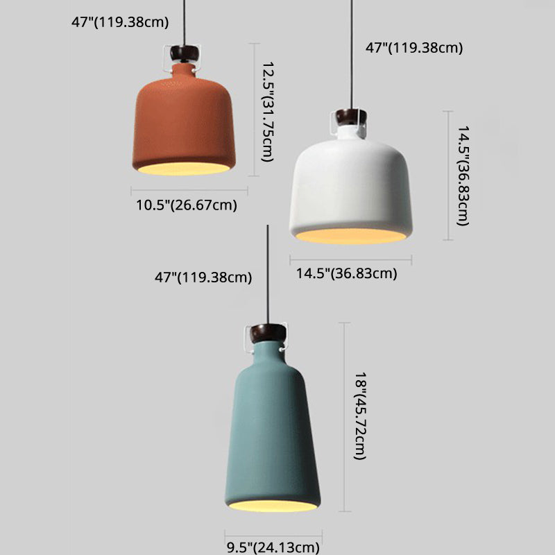 Macaroon Style Metal Pendant Light Creative Kettle Shaped Simplicity Lighting Fixture