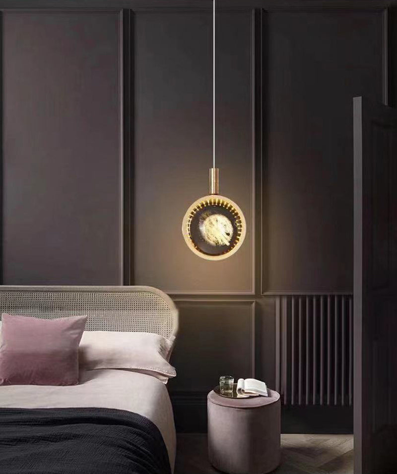 Kristall Löwenzahn Anhänger Leuchtenleuchte Einfachheit Gold LED Deckenlampe für Schlafzimmer