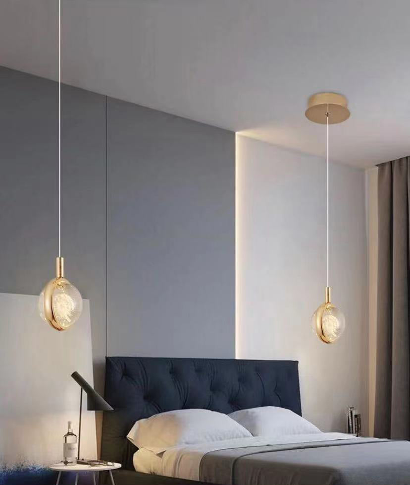 Kristall Löwenzahn Anhänger Leuchtenleuchte Einfachheit Gold LED Deckenlampe für Schlafzimmer