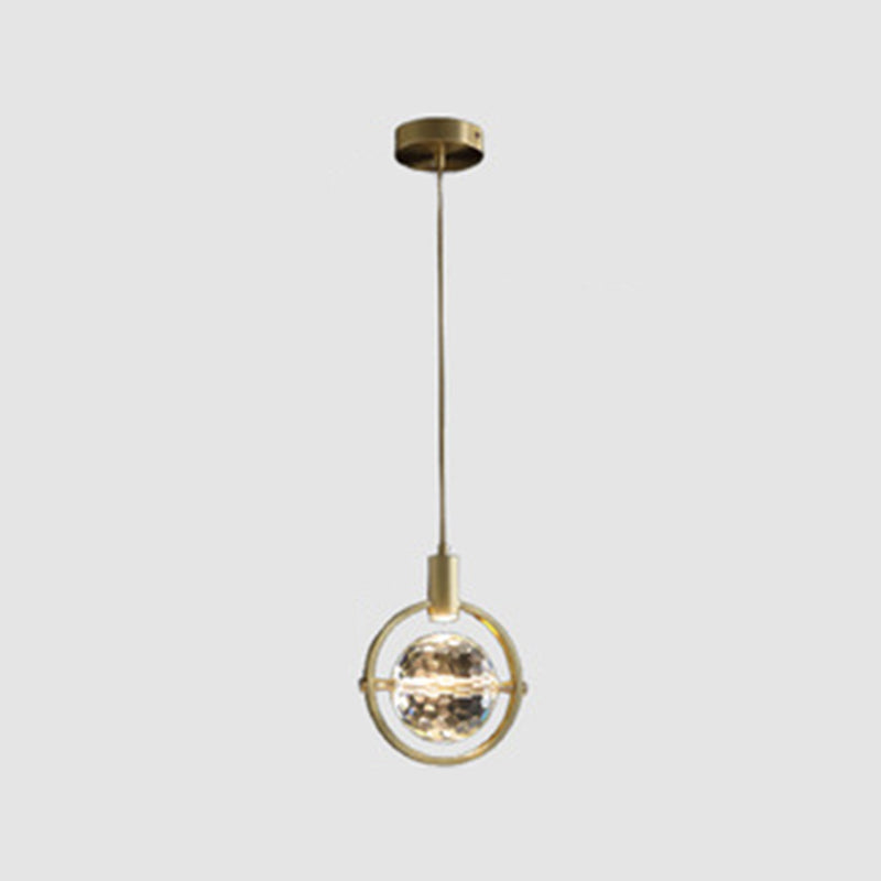 Modern Luxury Style Down Lighting Pendant 1 Light Suspension Pendant with Crystal Shade