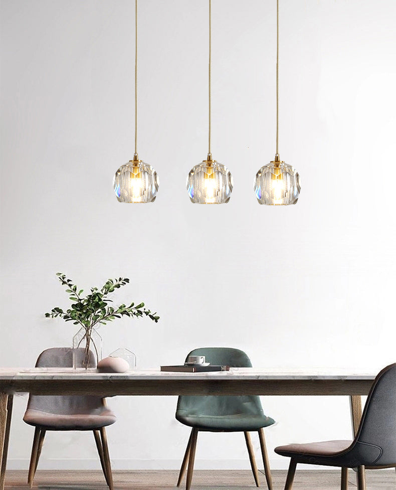 Modern Luxury Style Down Lighting Pendant 1 Light Suspension Pendant with Crystal Shade