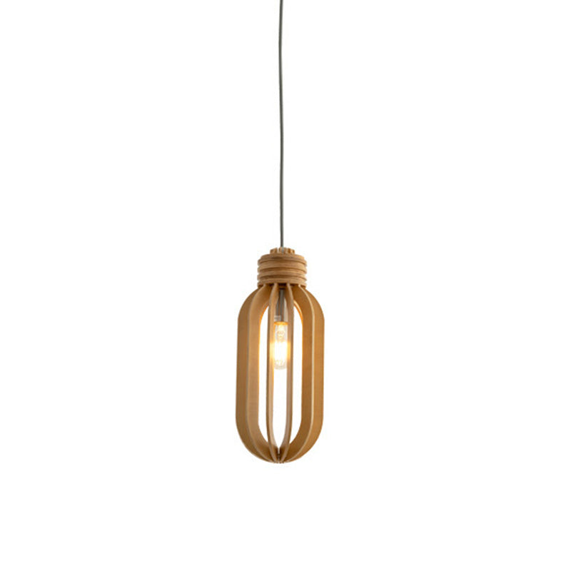 Péndulo de madera Péndulo Ligera moderna de madera de 1 luce colgante colgante para el comedor