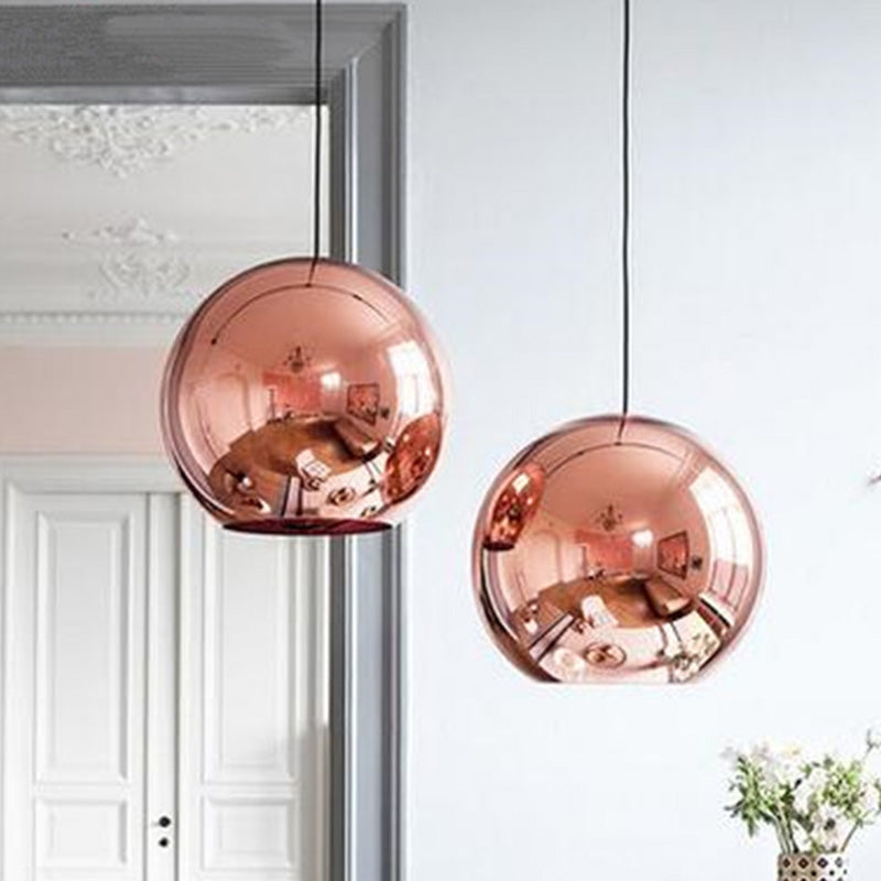 Elektroplattierte Spiegelglas Kugel Anhänger Lampe 1-Licht postmoderner Kleidungsgeschäft Dekoratives hängendes Licht