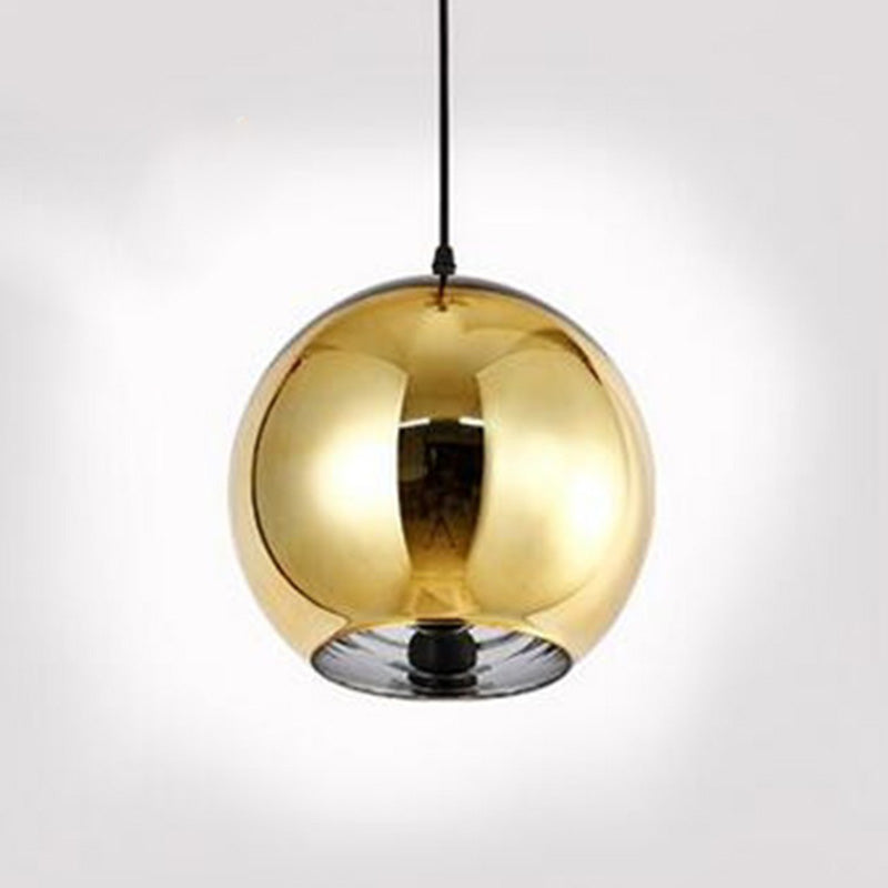 Elektroplattierte Spiegelglas Kugel Anhänger Lampe 1-Licht postmoderner Kleidungsgeschäft Dekoratives hängendes Licht
