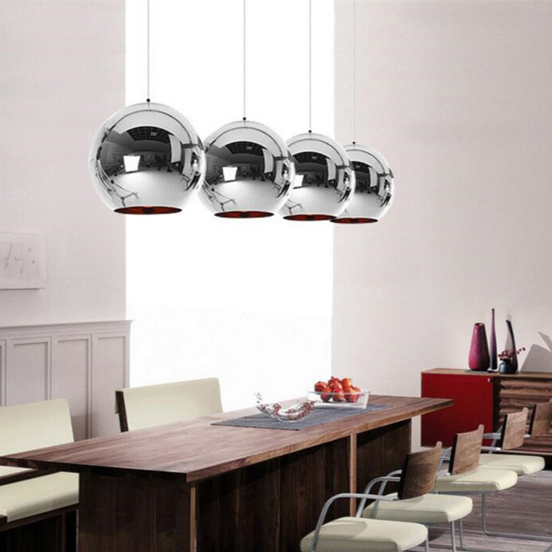 Elektroplattierte Spiegelglas Kugel Anhänger Lampe 1-Licht postmoderner Kleidungsgeschäft Dekoratives hängendes Licht