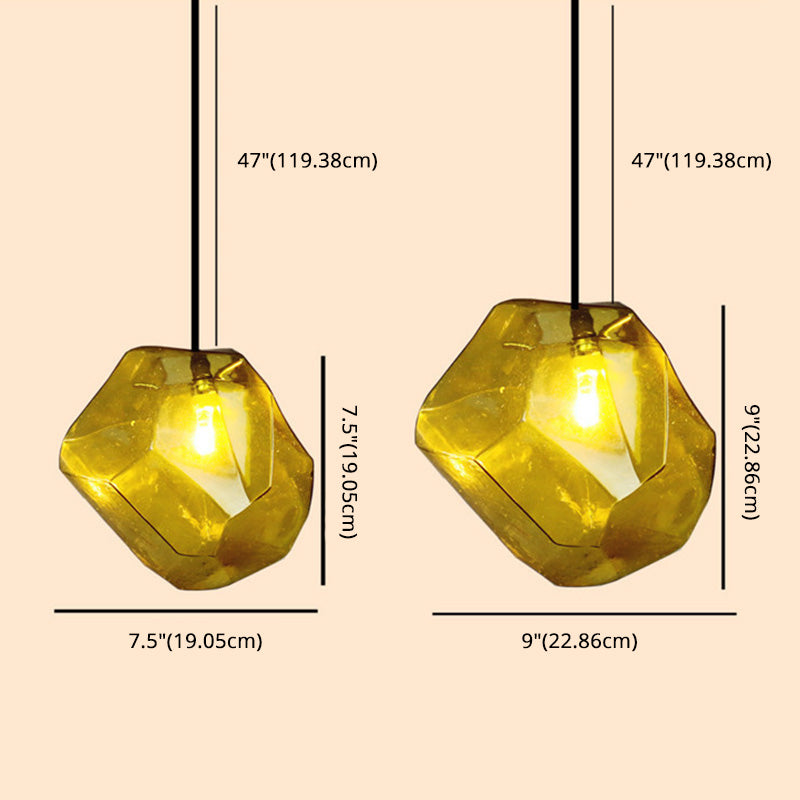Verre en forme de pierre en option en option Lumière Lumière nordique Amélioration de l'éclairage de simplicité pour chambre à coucher