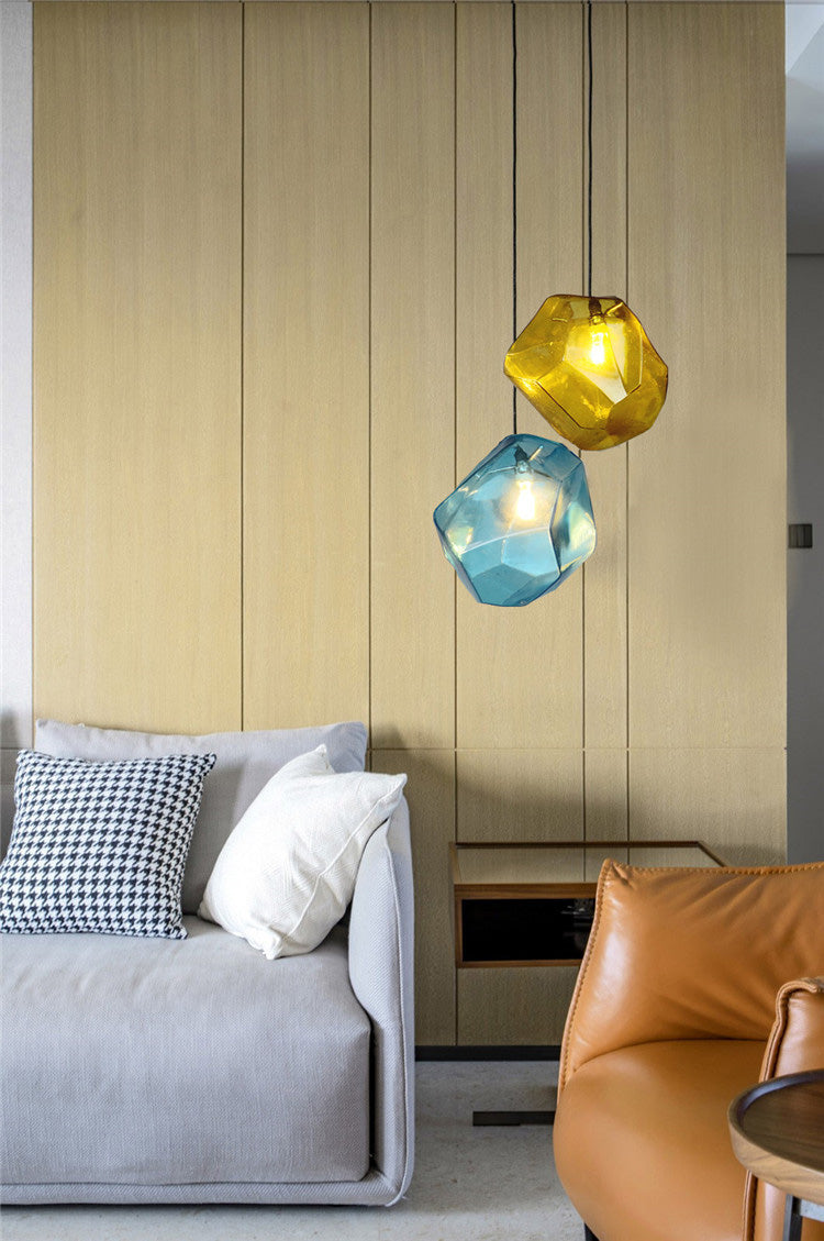 Verre en forme de pierre en option en option Lumière Lumière nordique Amélioration de l'éclairage de simplicité pour chambre à coucher