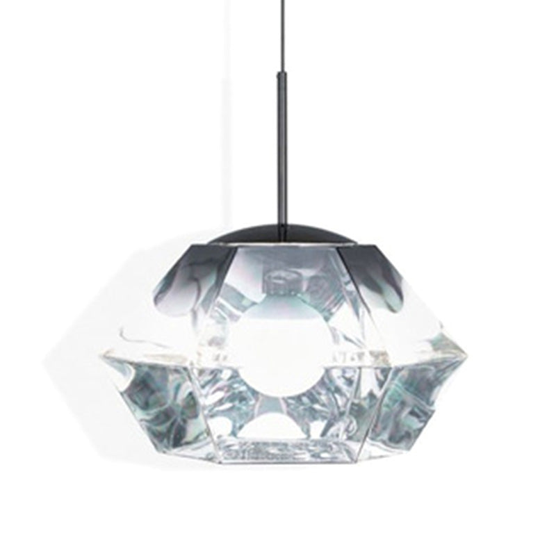 Minimalismo poliedra sombra diamante luz colgante de estilo acrílico colgante de iluminación acrílica para cafeterías restaurantes