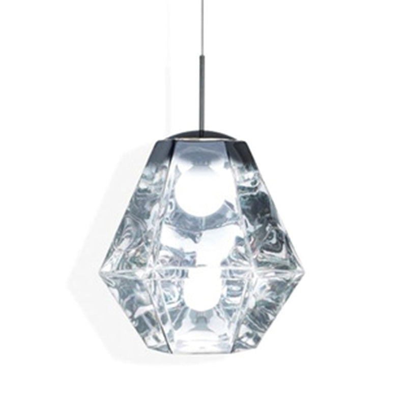 Minimalismo poliedra sombra diamante luz colgante de estilo acrílico colgante de iluminación acrílica para cafeterías restaurantes