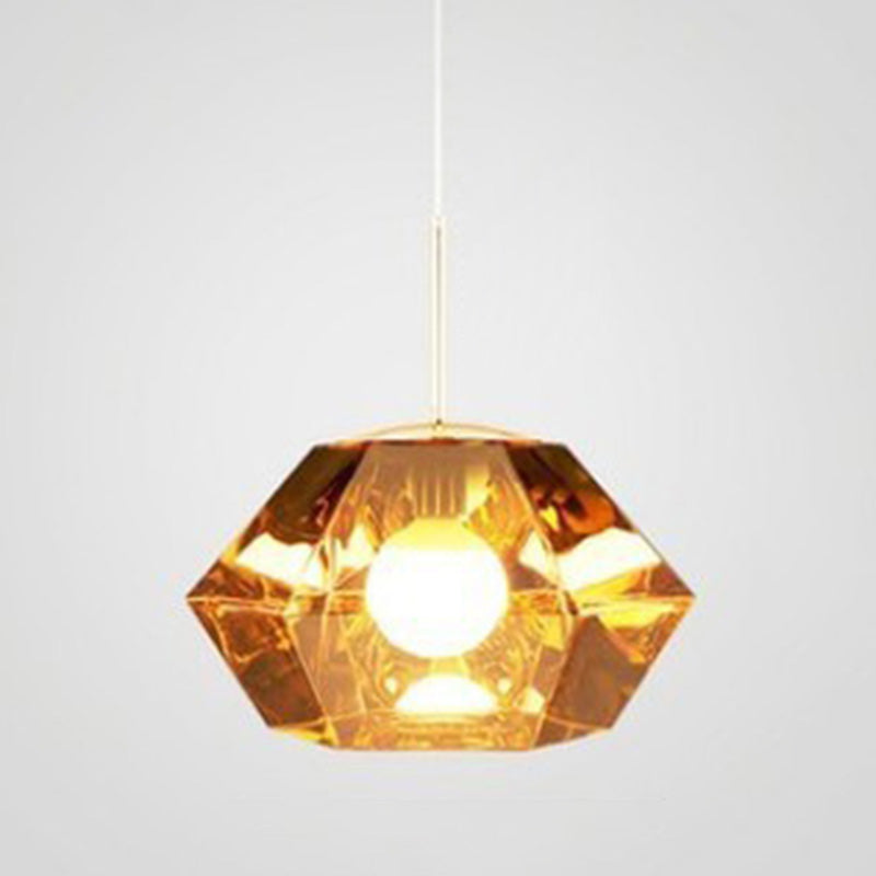 Minimalismo poliedra sombra diamante luz colgante de estilo acrílico colgante de iluminación acrílica para cafeterías restaurantes