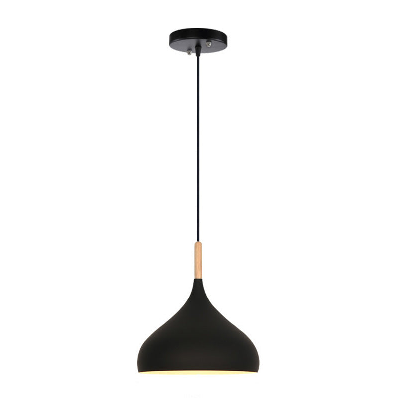 Nordic Style Macaroon Hanging Light Metal Teardrop Shade Single Bulb Pendant Lamp with 39.3" Adjustable Suspension Wire