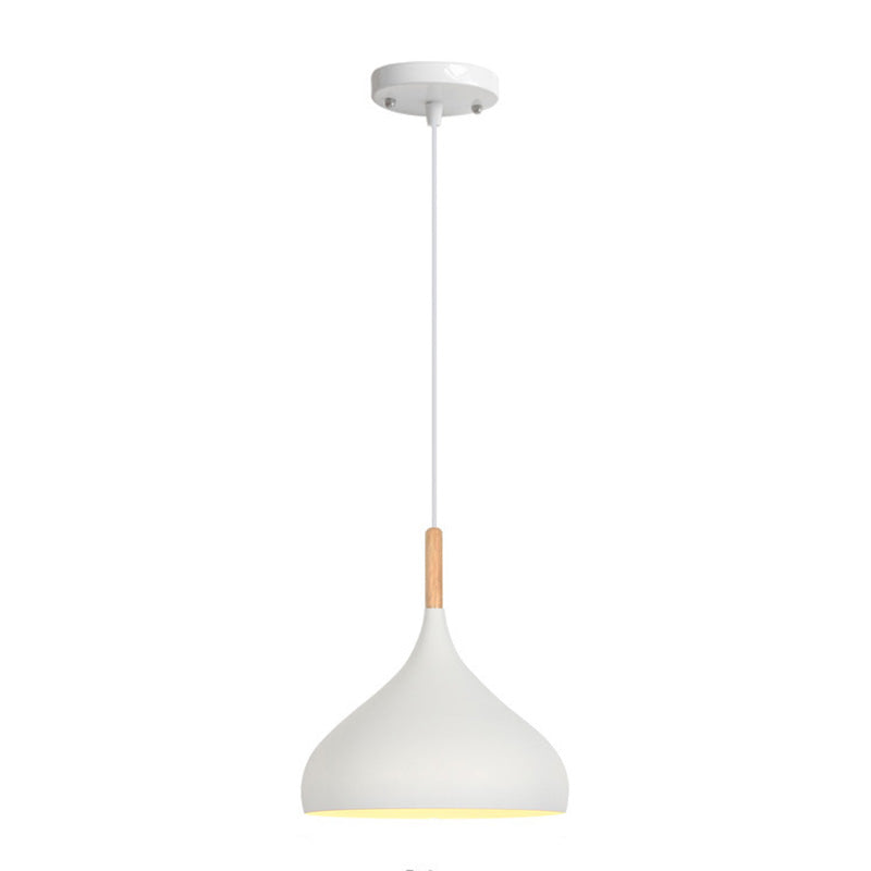 Nordic Style Macaroon Hanging Light Metal Teardrop Shade Single Bulb Pendant Lamp with 39.3" Adjustable Suspension Wire