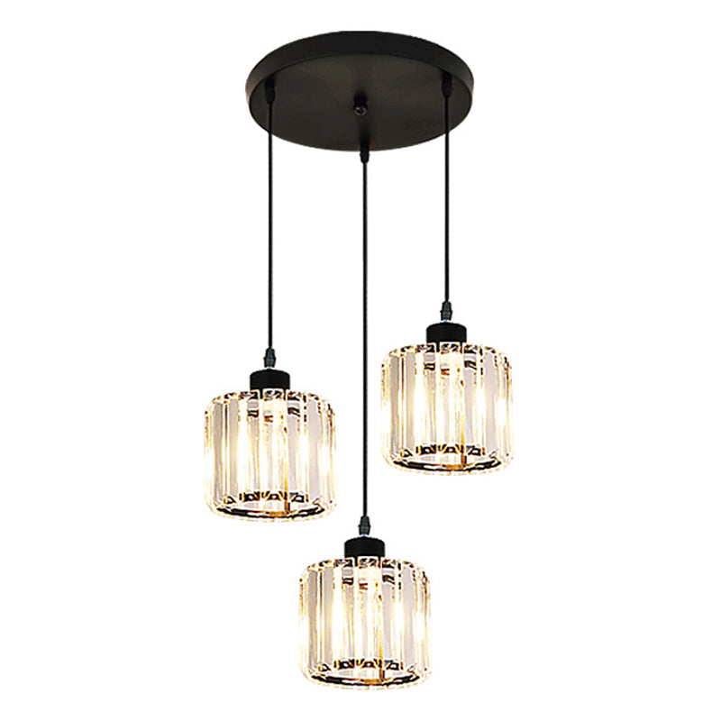 Modern Minimalist in stile Minimalista Drum Impiccing Luci a sospensione Crystal Clessing Sofril Light for Dining Room