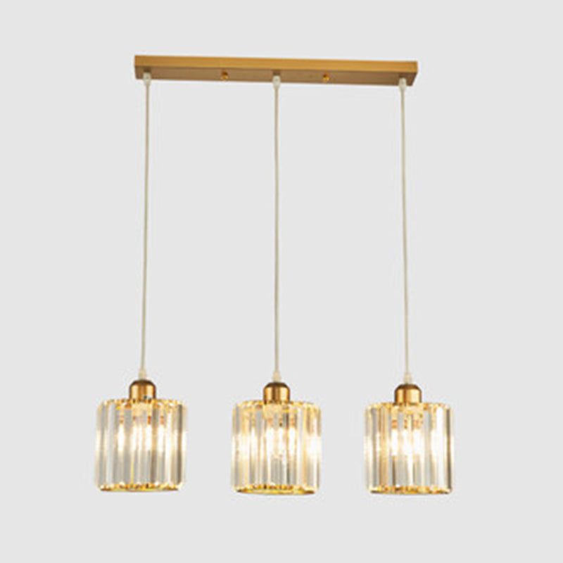 Modern Minimalist in stile Minimalista Drum Impiccing Luci a sospensione Crystal Clessing Sofril Light for Dining Room