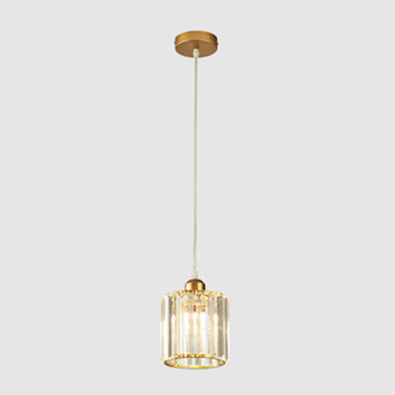 Luces colgantes colgantes de tambor de estilo minimalista moderno Luz de techo colgante de cristal para comedor