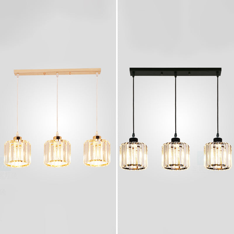 Modern Minimalist in stile Minimalista Drum Impiccing Luci a sospensione Crystal Clessing Sofril Light for Dining Room