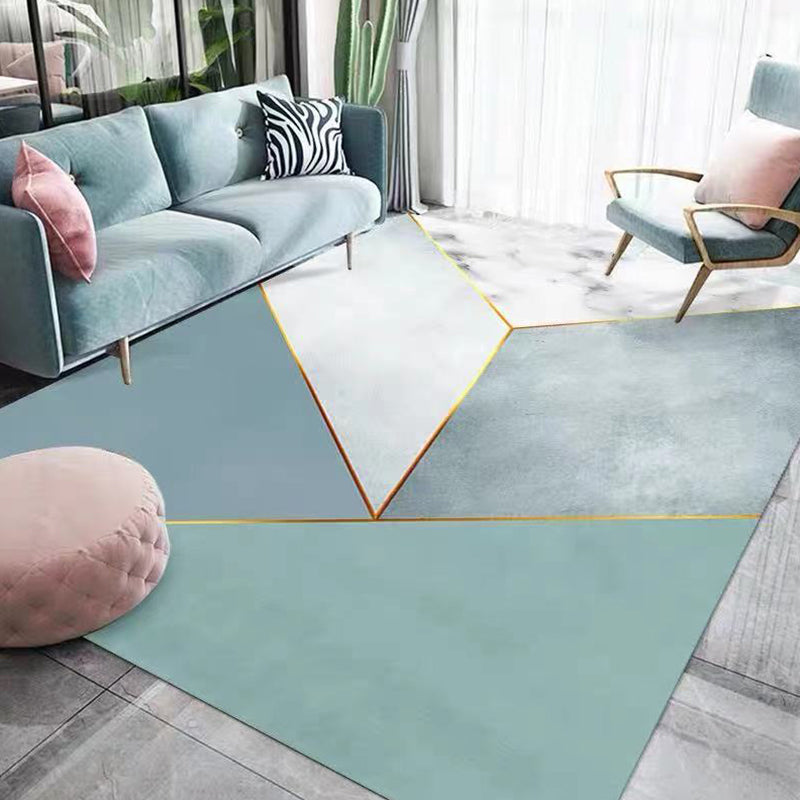 Contemporary Indoor Rug Polyester Abstract Printing Rug Washable Area Carpet for Living Room