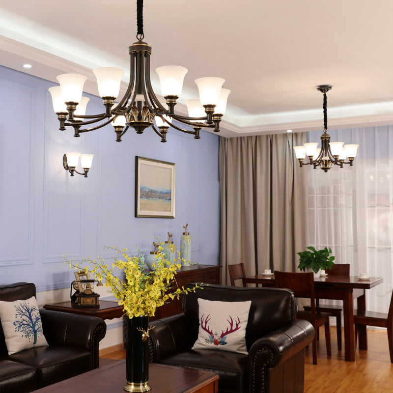Copper Sputnik Pendant Light in Traditional Classic Style Glass Ceiling Light for Interior Spaces