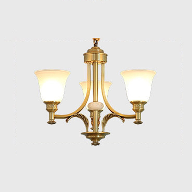 Copper Sputnik Pendant Light in Traditional Classic Style Glass Ceiling Light for Interior Spaces