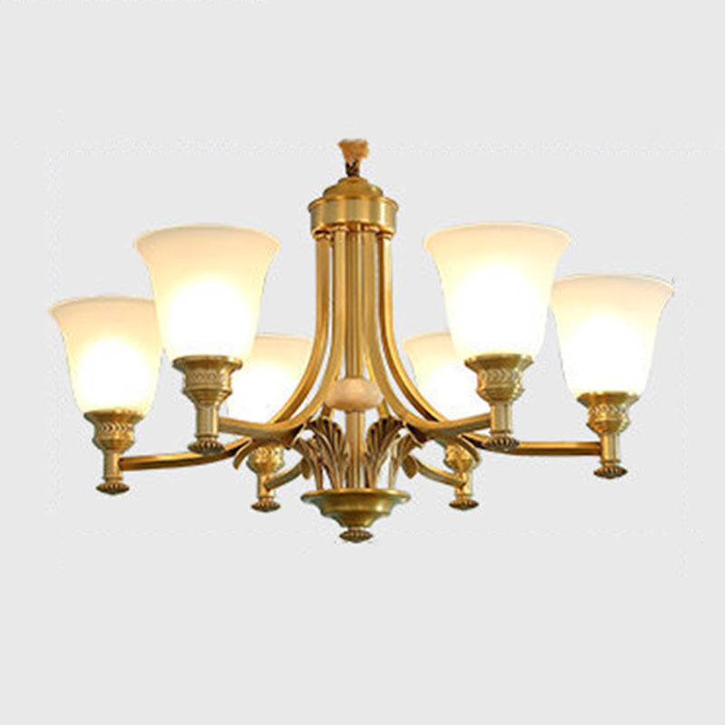 Copper Sputnik Pendant Light in Traditional Classic Style Glass Ceiling Light for Interior Spaces