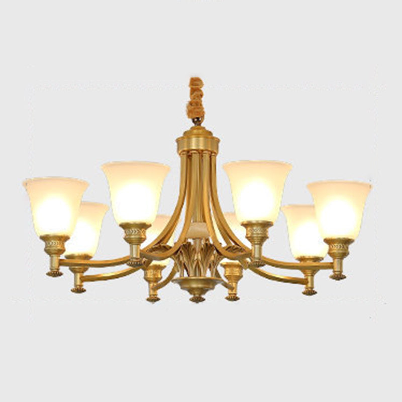 Copper Sputnik Pendant Light in Traditional Classic Style Glass Ceiling Light for Interior Spaces