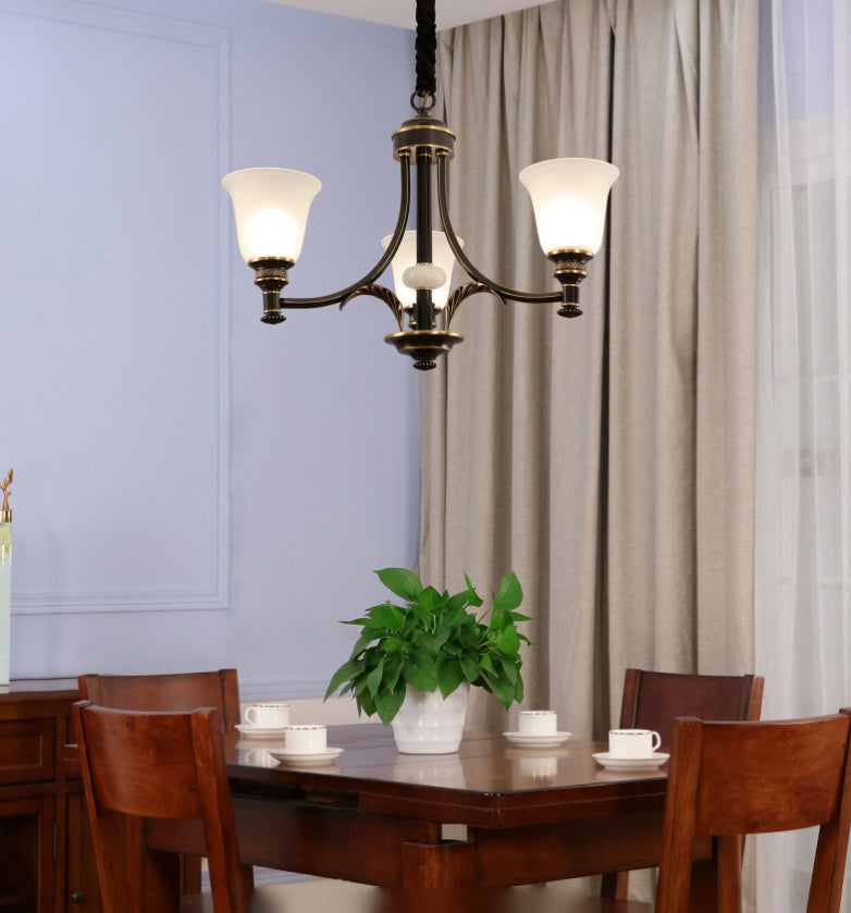 Copper Sputnik Pendant Light in Traditional Classic Style Glass Ceiling Light for Interior Spaces