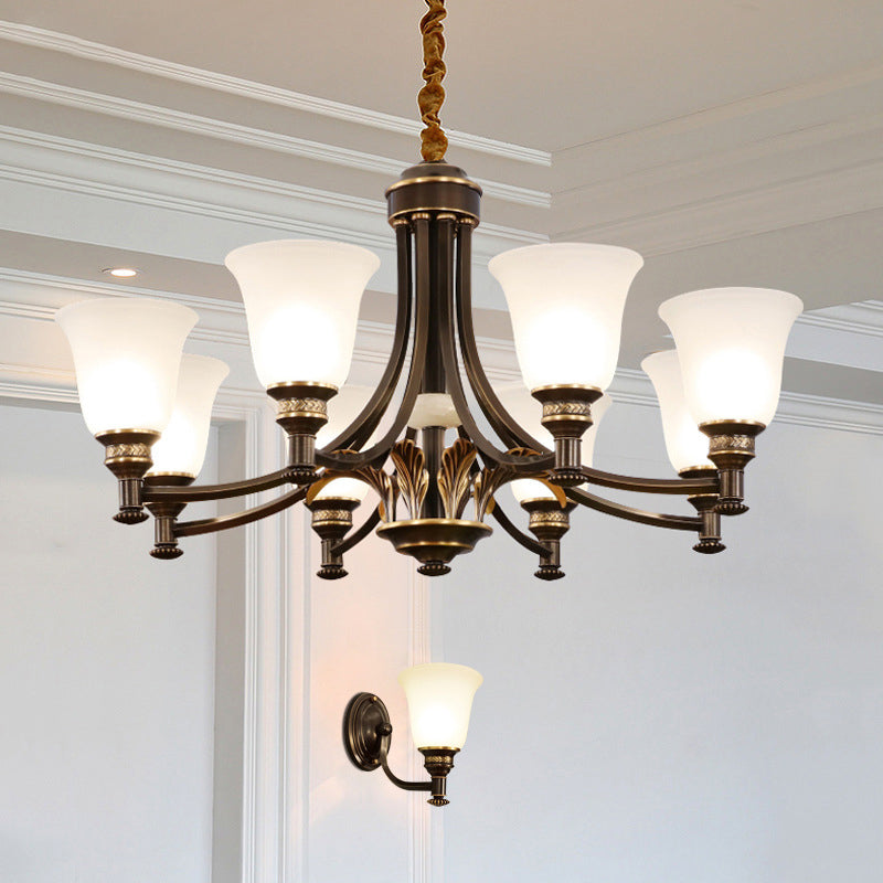 Copper Sputnik Pendant Light in Traditional Classic Style Glass Ceiling Light for Interior Spaces