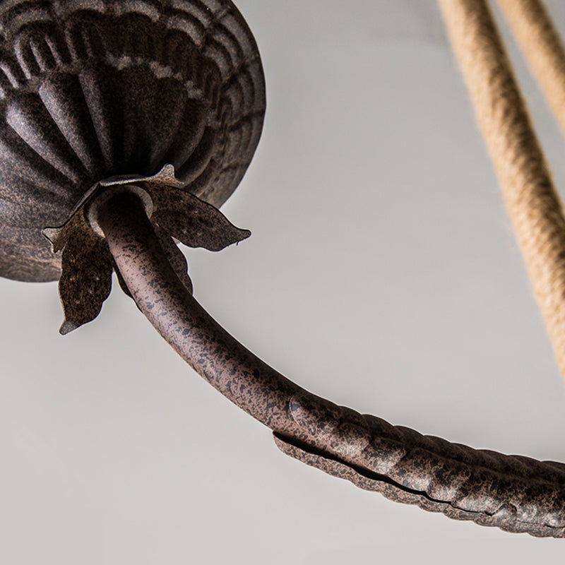 Lámpara de araña de velas lámpara de lámpara de metal industrial iluminación para restaurante