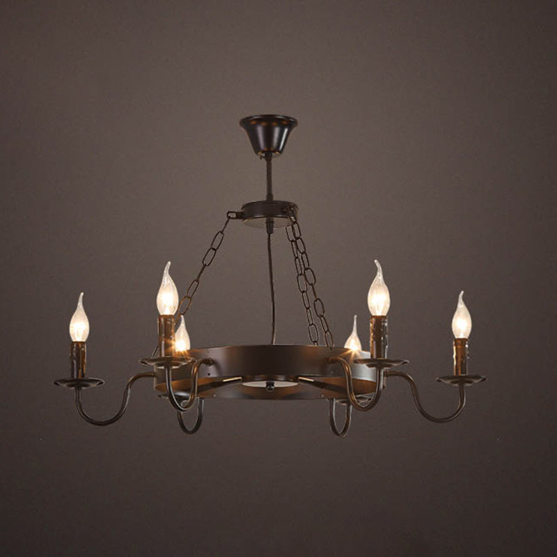 Lámpara de araña de velas lámpara de lámpara de metal industrial iluminación para restaurante