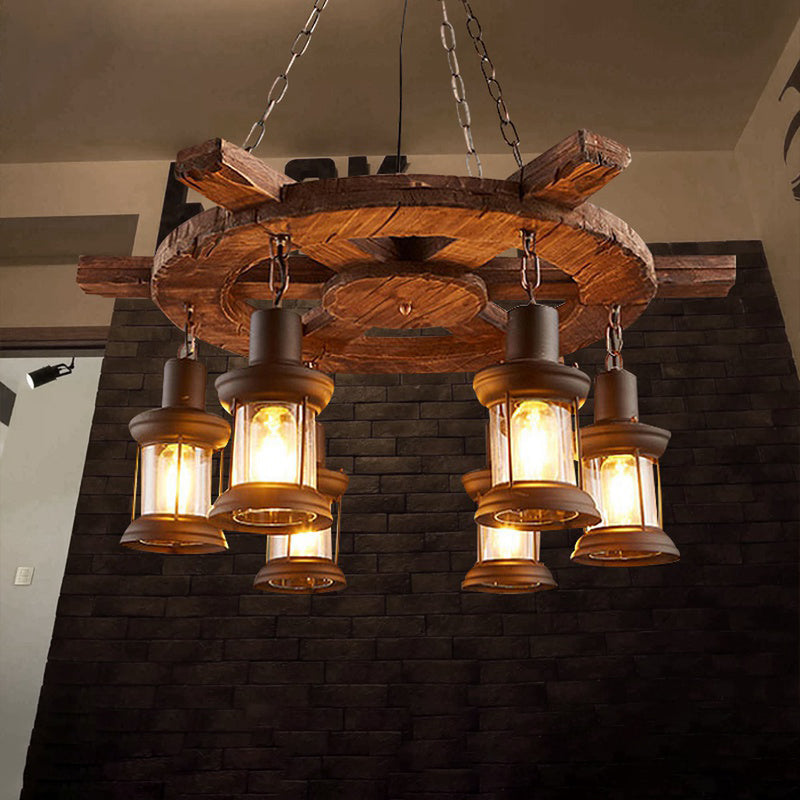 Accesorios de iluminación de lámpara de madera de timón lámpara de lámpara colgante