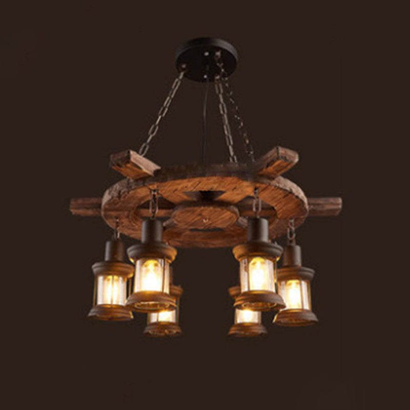 Accesorios de iluminación de lámpara de madera de timón lámpara de lámpara colgante