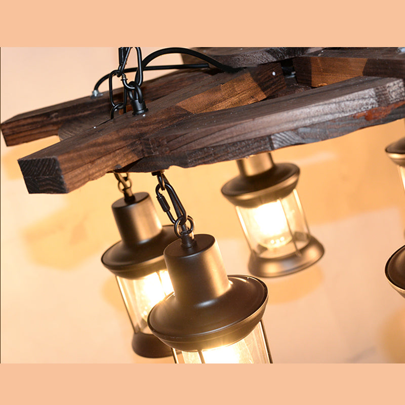 Accesorios de iluminación de lámpara de madera de timón lámpara de lámpara colgante