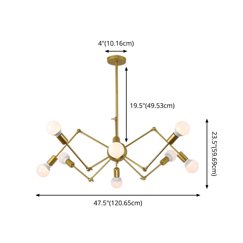 Spider Chandelier Light Fixture Industrial Metal Pendant Lighting for Restaurant