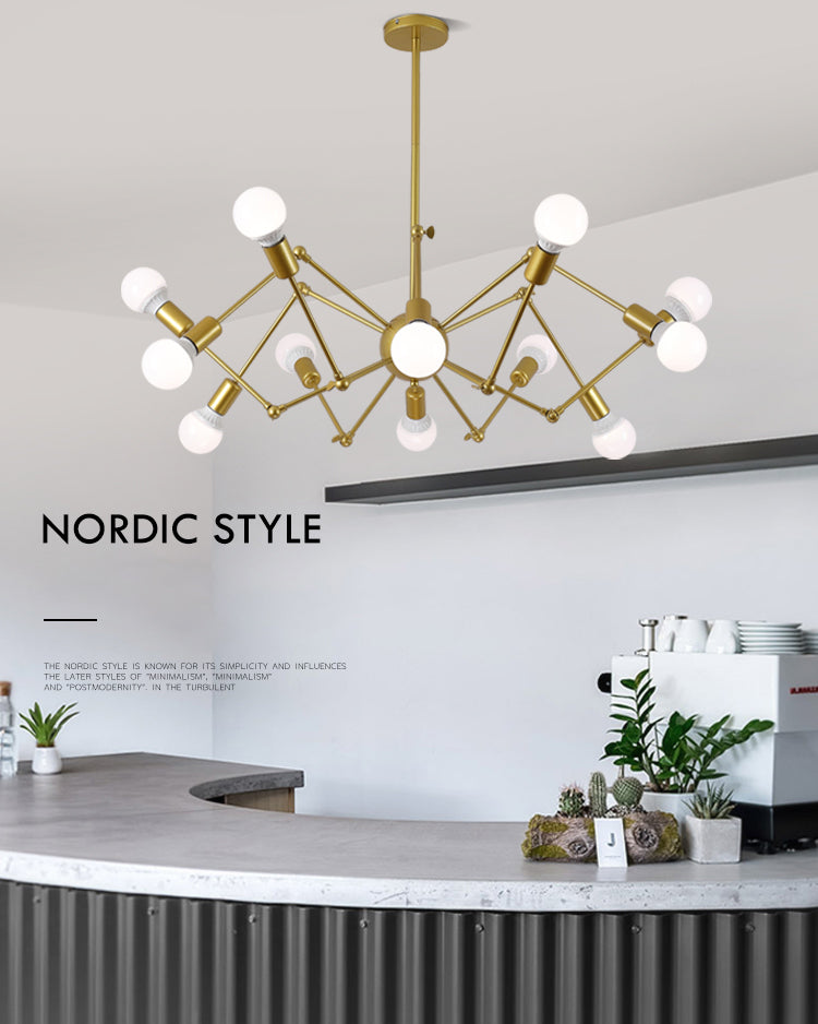 Spider Chandelier Light Fixture Industrial Metal Pendant Lighting for Restaurant