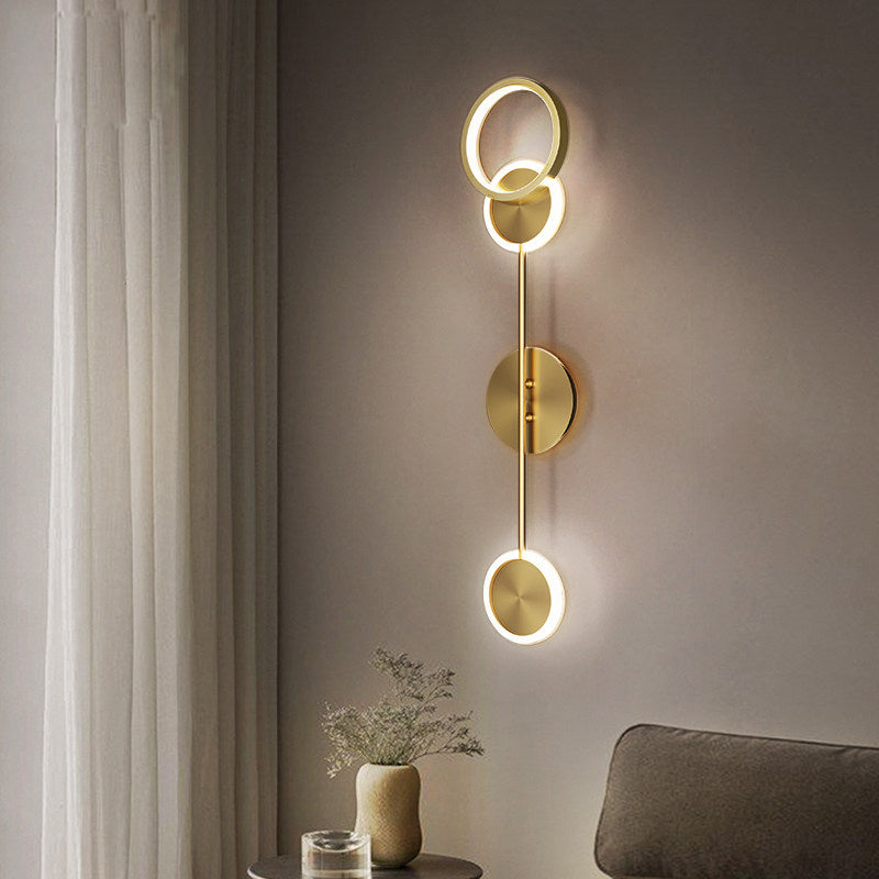 Modern Luxury Style Round Wall Mounted Light Fixture Metal Wall Sconce Lighting for Bedroom