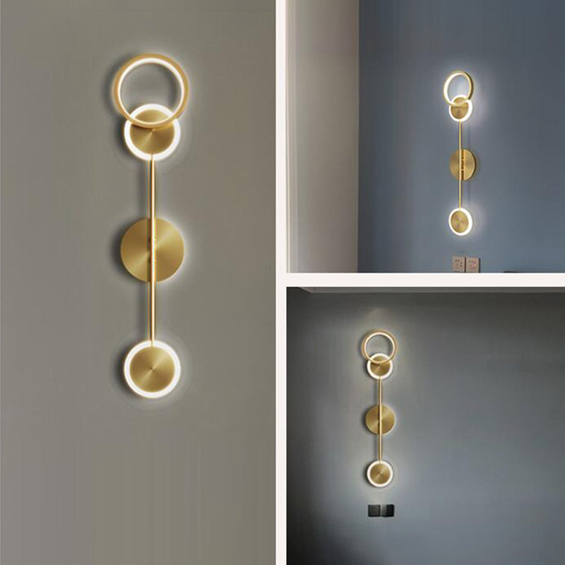 Modern Luxury Style Round Wall Mounted Light Fixture Metal Wall Sconce Lighting for Bedroom
