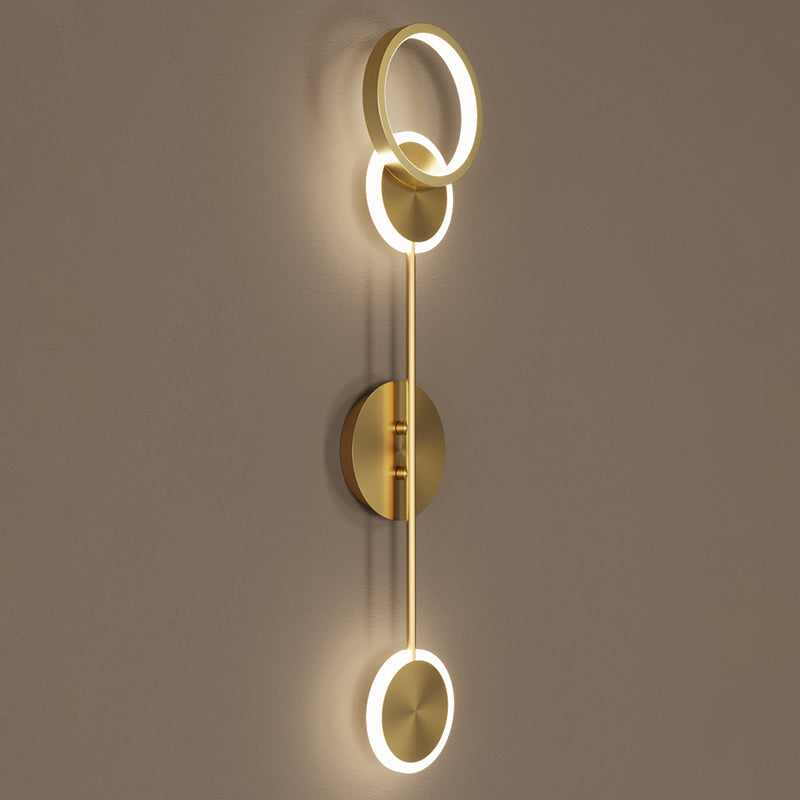 Modern Luxury Style Round Wall Mounted Light Fixture Metal Wall Sconce Lighting for Bedroom