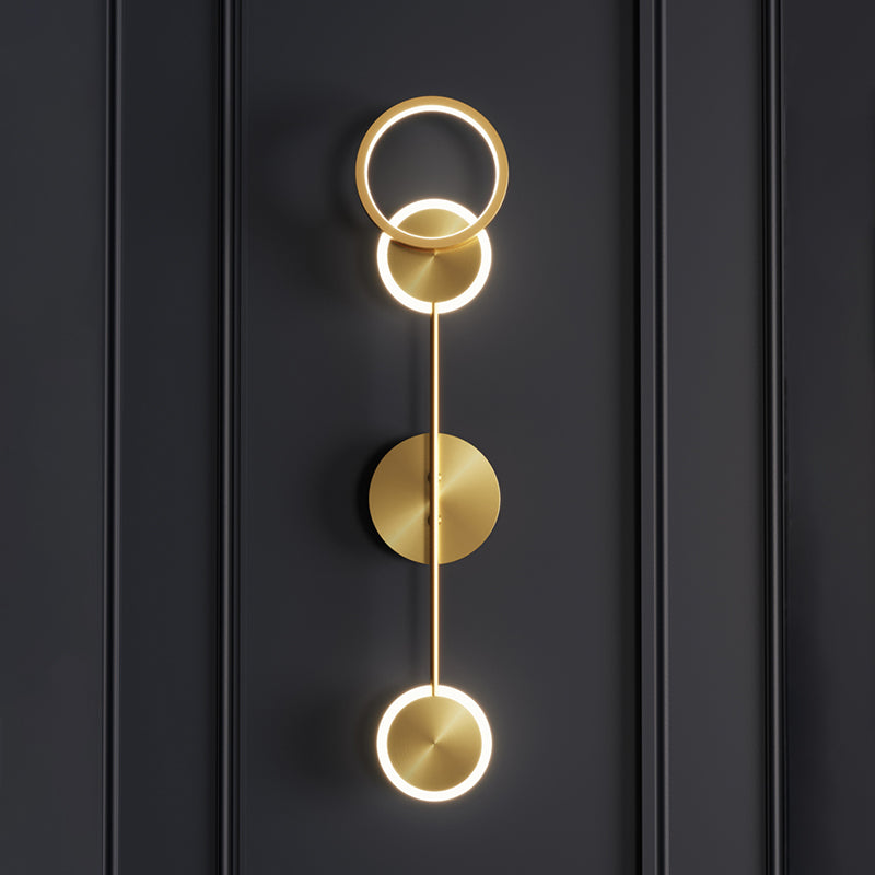Modern Luxury Style Round Wall Mounted Light Fixture Metal Wall Sconce Lighting for Bedroom