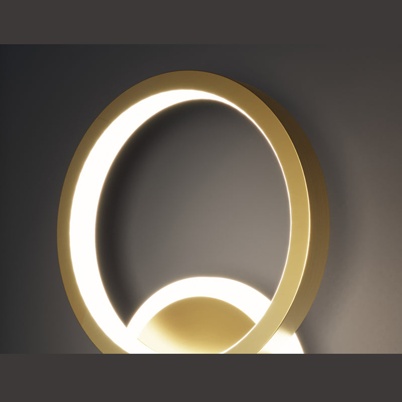 Modern Luxury Style Round Wall Mounted Light Fixture Metal Wall Sconce Lighting for Bedroom
