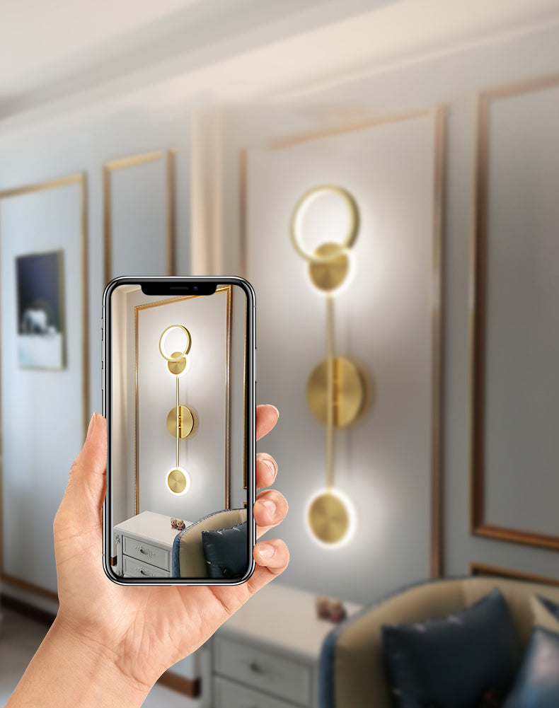 Modern Luxury Style Round Wall Mounted Light Fixture Metal Wall Sconce Lighting for Bedroom