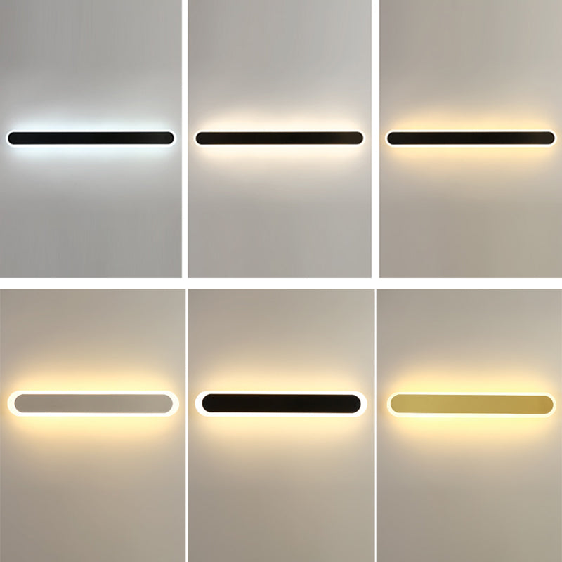 Moderno Minimalista Estilo lineal Luz montado en la pared lineal Discus de luz de pared de metal para sala de estar