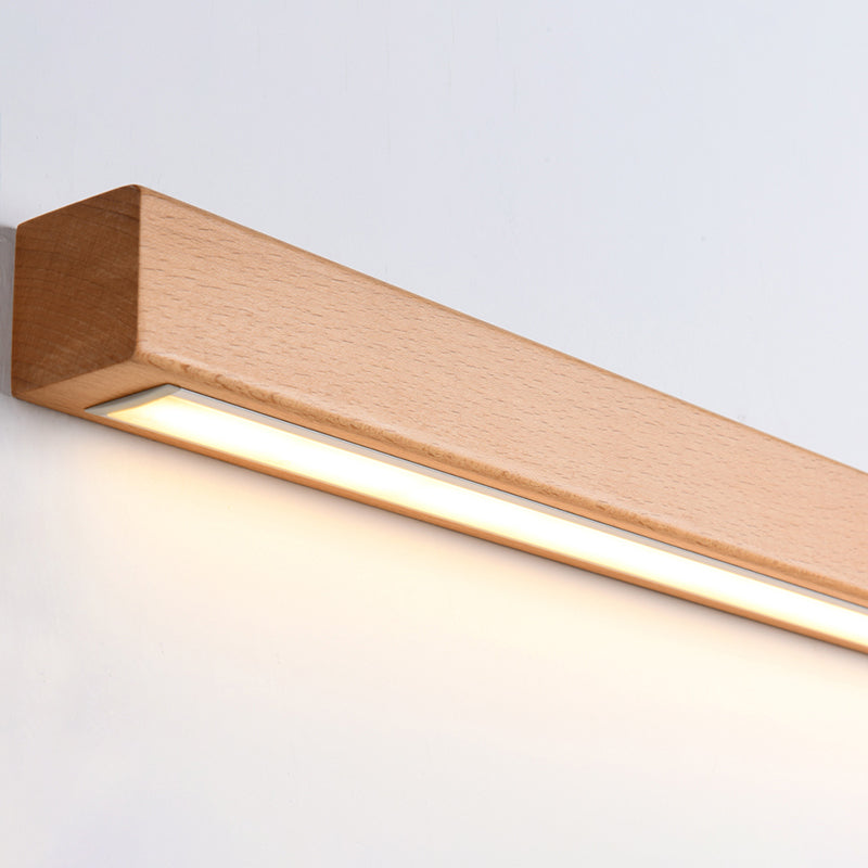 Modern Minimalist Style Linear Wall Mounted Light Fixture Wood Wall Light Sconces for Living Room