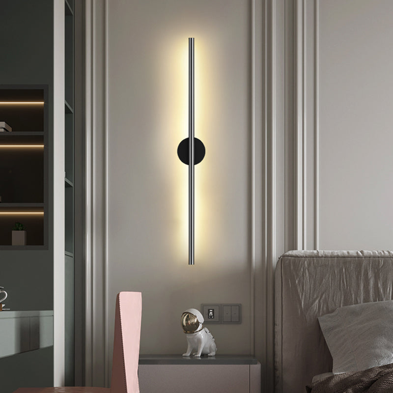 Metal Linear Wall Mounted Light Fixture Modern Minimalist Style Wall Light Sconces for Living Room