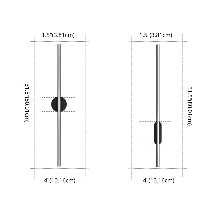 Metal Linear Wall Mounted Light Fixture Modern Minimalist Style Wall Light Sconces for Living Room