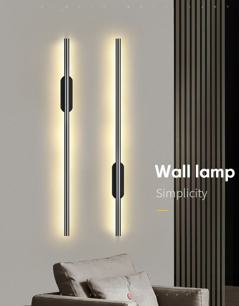Metal Linear Wall Mounted Light Fixture Modern Minimalist Style Wall Light Sconces for Living Room