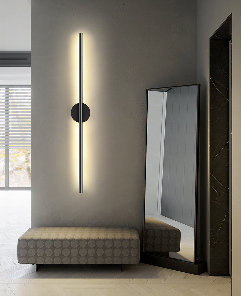 Metal Linear Wall Mounted Light Fixture Modern Minimalist Style Wall Light Sconces for Living Room