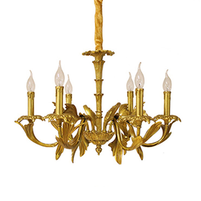 Swooping Arm Metal Chandelier Light Fixtures Antique Living Room Suspended Lighting Fixture