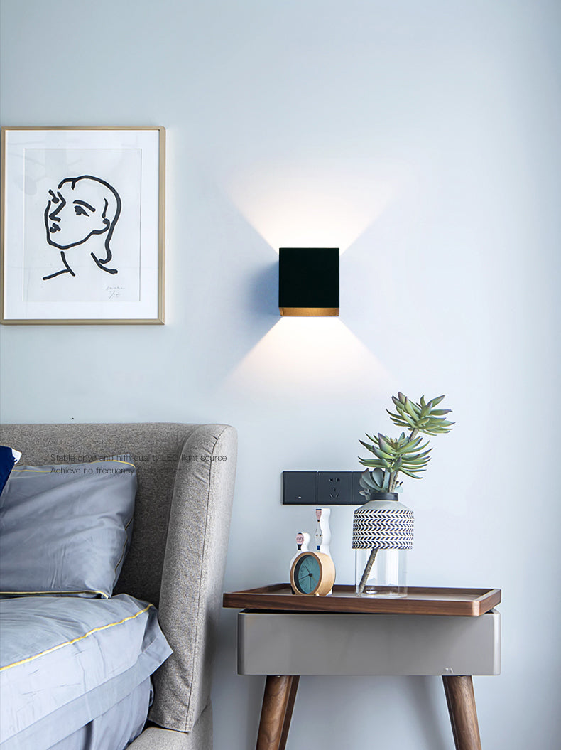 Metalen vierkante wand gemonteerd verlichtingsarmatuur moderne minimalistische stijl wandlichtwagentjes voor woonkamer