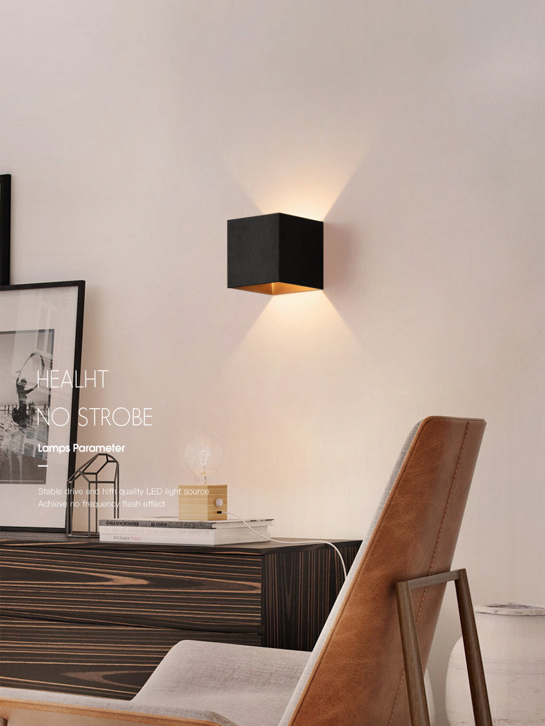 Metalen vierkante wand gemonteerd verlichtingsarmatuur moderne minimalistische stijl wandlichtwagentjes voor woonkamer