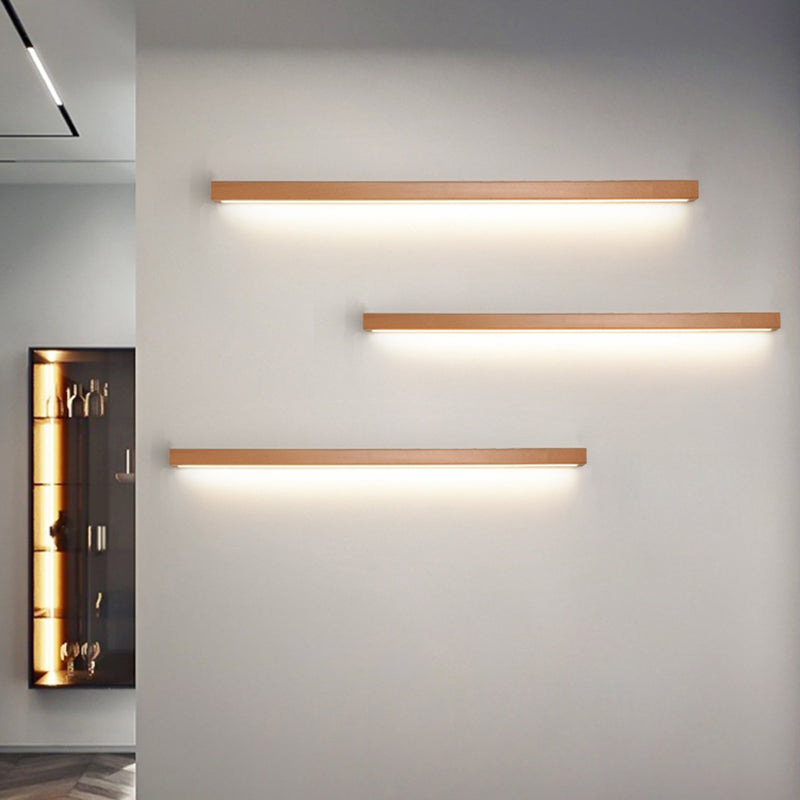 Houten lineaire wand gemonteerd verlichtingsarmatuur moderne minimalistische stijl wandlichtwagentjes voor slaapkamer
